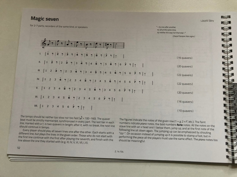 Bali János: Introduction to the avantgarde / for recorder players / Editio Musica Budapest Zeneműkiadó / 2013 (9790080147344)