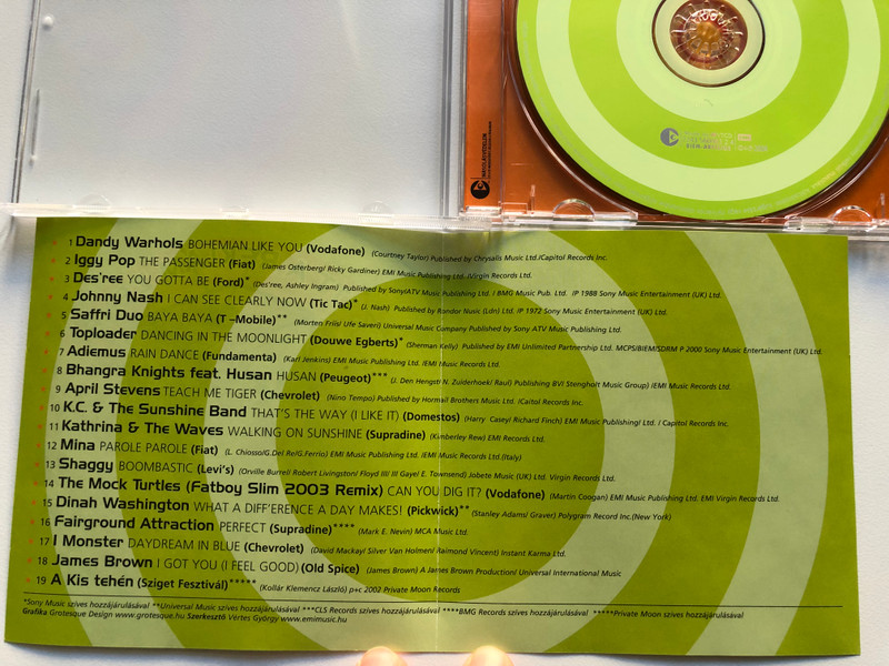 Ez Itt A Reklám Zene / Vodafone, T-Mobile, Fiat, Peugeot, Citroen, Chevrolet, Tic Tac, Heineken, Domestos, Supradine, Levi's, Pickwick, Old Spice, Fundamenta, Douwe Egberts / EMI Audio CD 2004 / 724356048324