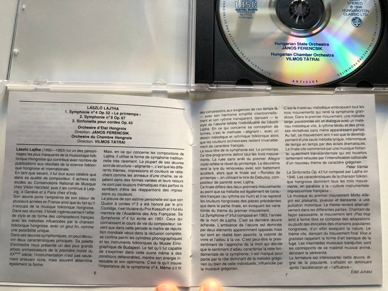 László Lajtha - Symphony No. 4 "Le Printemps"; Symphony No. 9; Sinfonietta / Hungarian State Orchestra, János Ferencsik, Hungarian Chamber Orchestra, Vilmos Tátrai / Hungaroton Classic Audio CD 1996 Stereo / HCD 31452