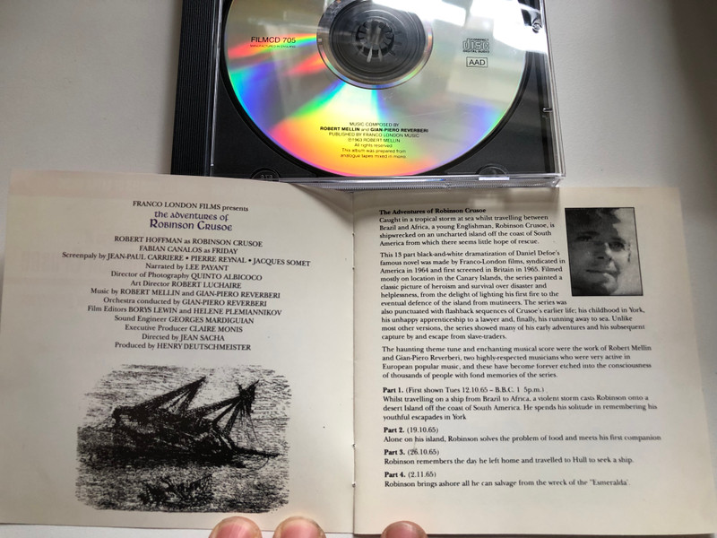 The Adventures Of Robinson Crusoe (Original Television Soundtrack) / Music by Robert Mellin And Gian-Piero Reverberi / New Expanded CD Release - Over 30 Minutes Of Extra Music / Silva Screen Audio CD 1997 / FILMCD 705