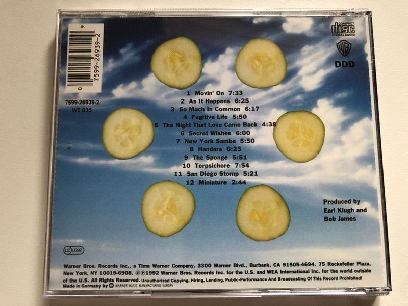 Bob James, Earl Klugh – Cool / Warner Bros. Records Audio CD 1992 / 7599-26939-2