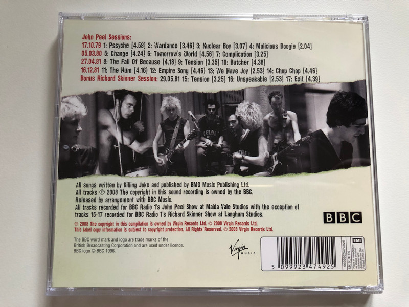 Killing Joke – The Peel Sessions 1979-1981 / The first four John Peel Sessions plus bonus Richard Skinner Session / Virgin Music Audio CD 2008 / 5099923474925