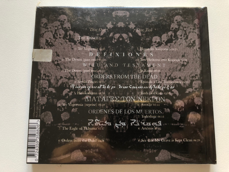 Diamanda Galás – Defixiones; Will And Testament / Mute 2x Audio CD 2003 / CDStumm205