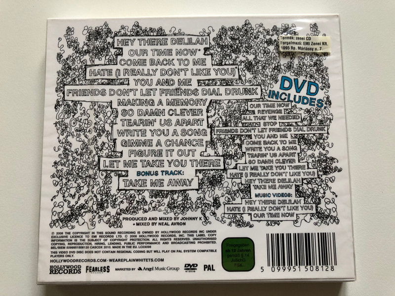 Plain White T's – Every Second Counts / Deluxe Edition CD & DVD Feat. Live Concert And Videos, Includes massive hits 'Hey There Delilah' & 'Our Time Now' / Hollywood Records Audio CD & DVD Video 2008 / 5099951508128
