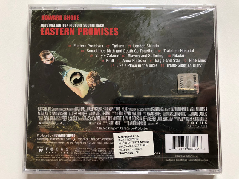 Howard Shore – Eastern Promises (Original Motion Picture Soundtrack) / Sony BMG Music Entertainment Audio CD 2007 / 88697166872