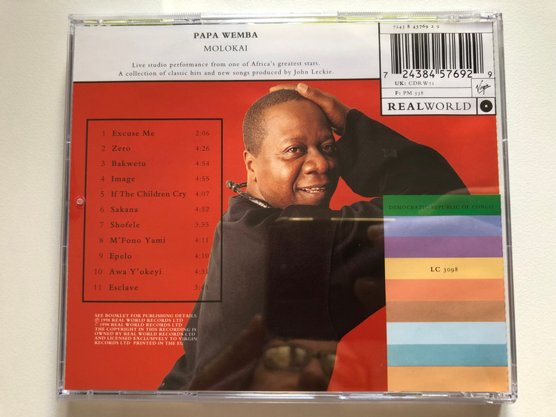 Papa Wemba – Molokai / Real World Records Audio CD 1998 / CDRW71