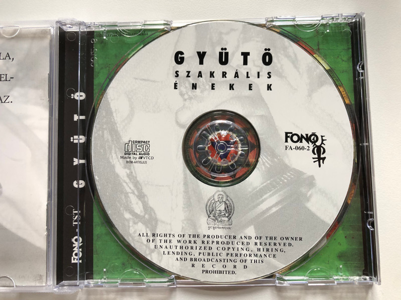 Gyuto - Szakralis enekek / Fono Records Audio CD 1998 / FA-060-2