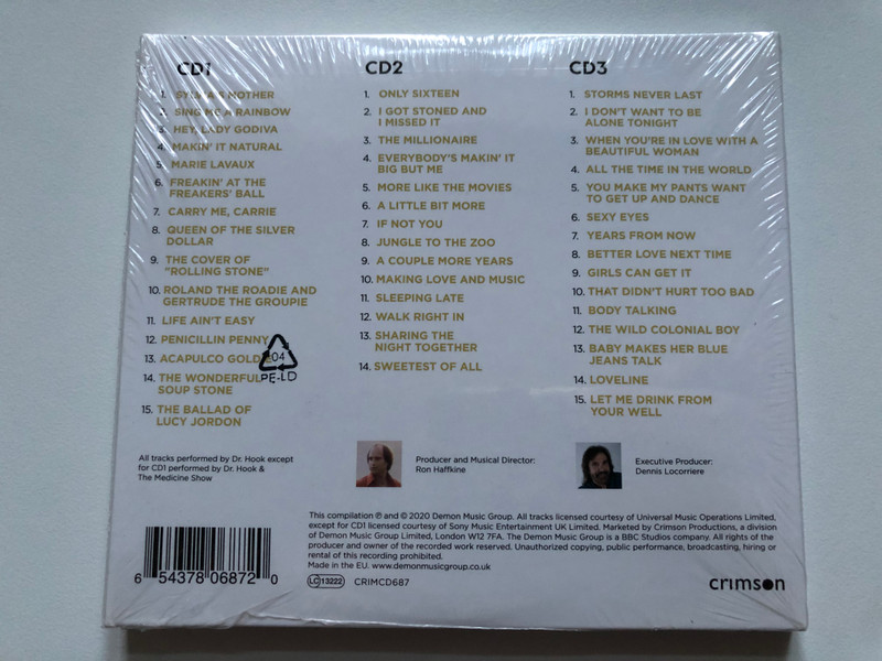 Dr. Hook – Gold / All The Hits On 3CDs / 44 Tracks Including: When You're In Love With A Beautiful Woman; Sylvia's Mother; The Cover of ''Rolling Stone'' / Crimson 3x Audio CD 2020, Box Set / CRIMCD687