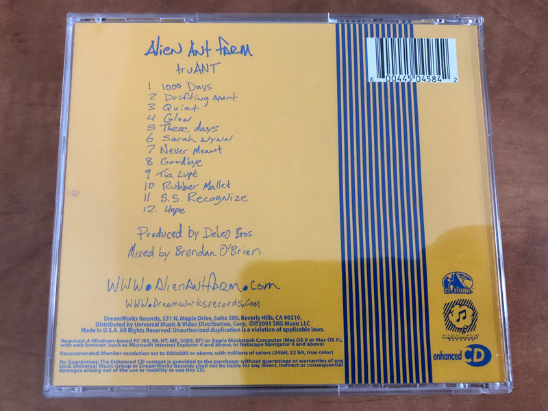 Alien Ant Farm – TruANT / DreamWorks Records Audio CD 2003 / 0600445045842