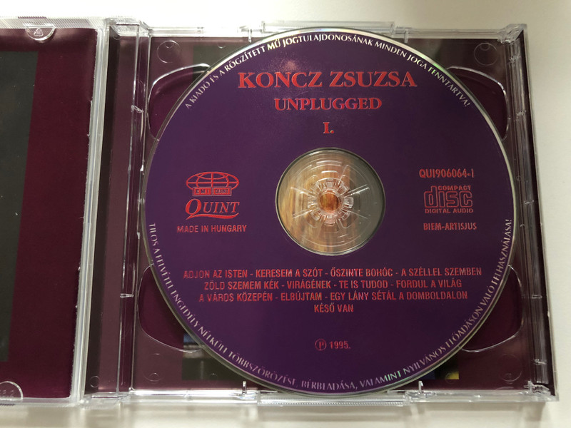 Koncz Zsuzsa – Unplugged / EMI Quint 2x Audio CD 1995 / QUI 906064