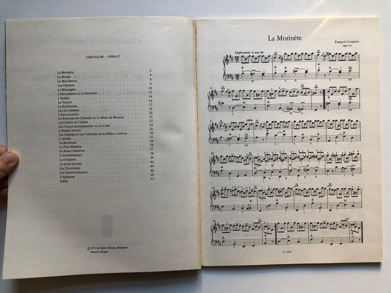 Couperin: Selected Piano Pieces 2 (Válogatott Zongoraművek) – Edited by Joseph Gát (1971)