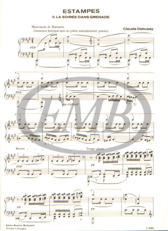 Debussy, Claude: Estampes 2 / Edited by Solymos Péter / Editio Musica Budapest Zeneműkiadó / 1969 / Közreadta Solymos Péter