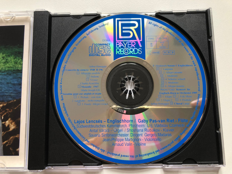 Faszination Englisch-Horn / Honegger, Koechlin, Erb, Hindemith, Vasks / Lajos Lencses (englisch-horn) / Bayer Records Audio CD Stereo / BR 100 398 CD