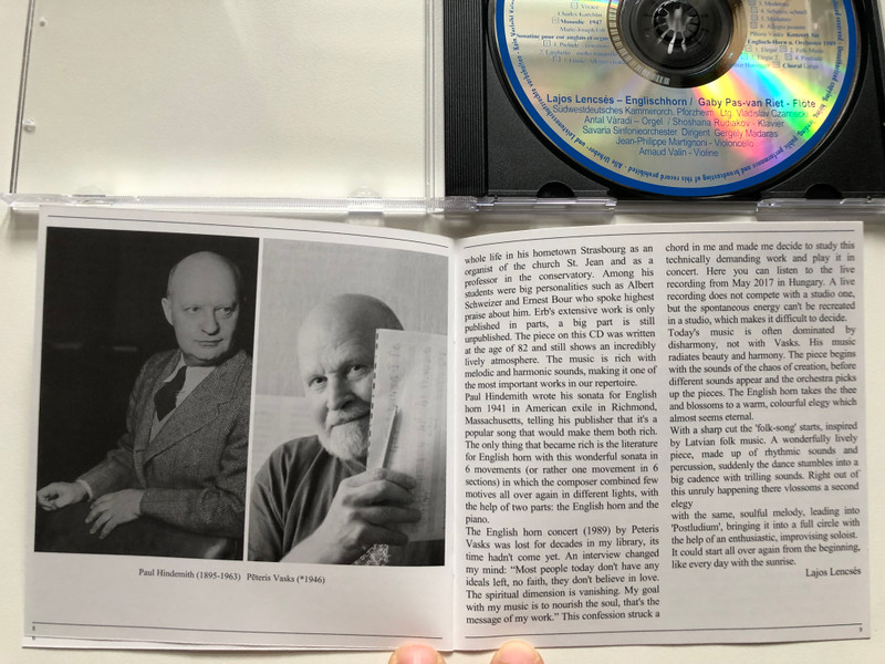 Faszination Englisch-Horn / Honegger, Koechlin, Erb, Hindemith, Vasks / Lajos Lencses (englisch-horn) / Bayer Records Audio CD Stereo / BR 100 398 CD