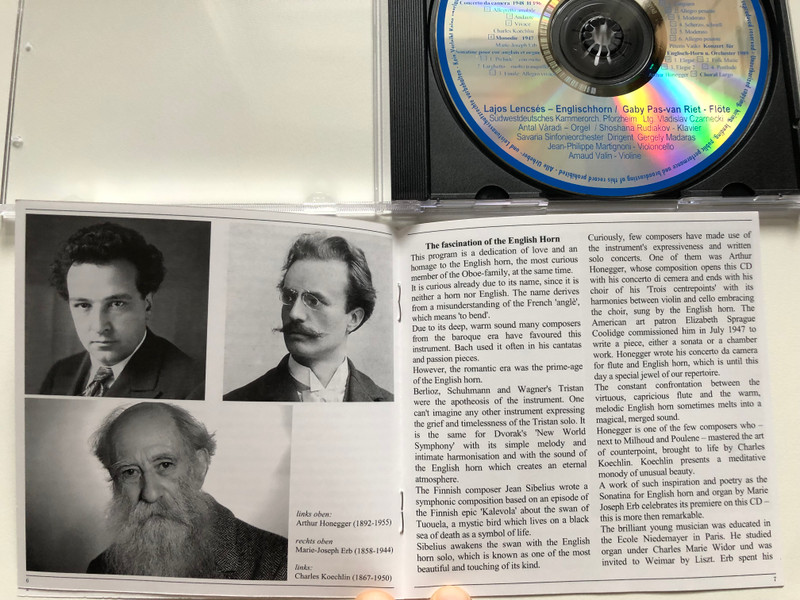 Faszination Englisch-Horn / Honegger, Koechlin, Erb, Hindemith, Vasks / Lajos Lencses (englisch-horn) / Bayer Records Audio CD Stereo / BR 100 398 CD