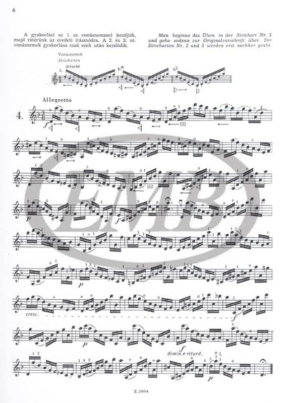 Dont, Jakob: 24 Preliminary Studies / to Etudes by Kreutzer and Rode / Op. 37 / Methodic explanations and fingering by Garay György / Editio Musica Budapest Zeneműkiadó / 1958 / Metodikai magyarázatokkal és ujjrenddel ellátta Garay György