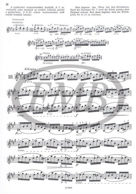 Dont, Jakob: 24 Preliminary Studies / to Etudes by Kreutzer and Rode / Op. 37 / Methodic explanations and fingering by Garay György / Editio Musica Budapest Zeneműkiadó / 1958 / Metodikai magyarázatokkal és ujjrenddel ellátta Garay György