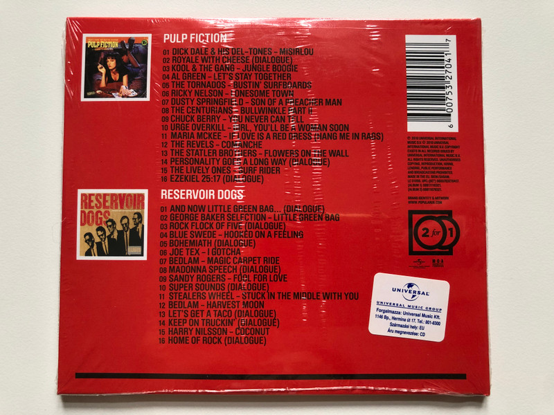 Soundtracks From The Quentin Tarantino Films - Pulp Fiction + Reservoir Dogs / 2 For 1 / Universal 2x Audio CD 2010 / 0600753270417