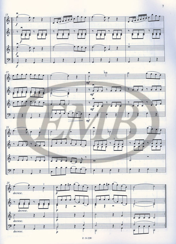 Haydn, Franz Joseph: Fourteen easy pieces for children's string orchestra (first position) / score and parts / Arranged by Soós András / Editio Musica Budapest Zeneműkiadó / 2002 / Haydn, Franz Joseph: Tizennégy könnyű darab gyermek- vonószenekarra (első fekvés) / partitúra és szólamok / Feldolgozta Soós András