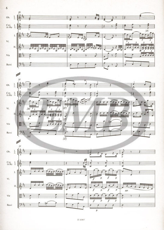 Haydn, Johann Michael: Concertino per due corni (o corno e trombone alto) e orchestra / score / Edited by Murányi Róbert Árpád / Editio Musica Budapest Zeneműkiadó / 1986 / Közreadta Murányi Róbert Árpád