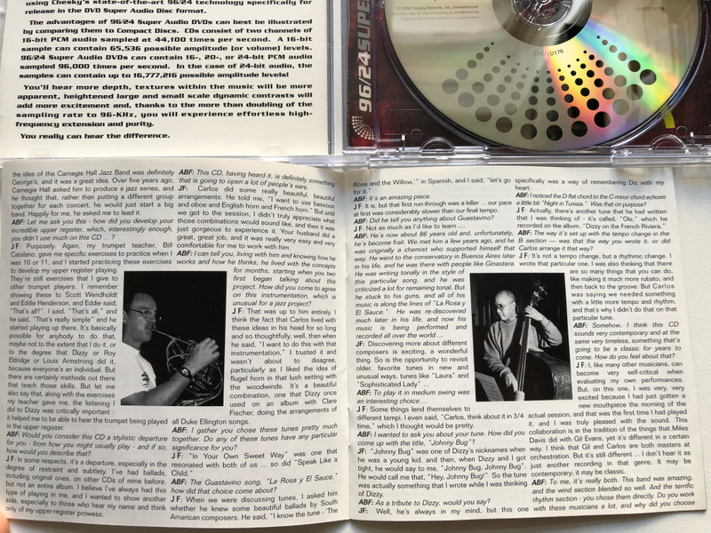 Jon Faddis – Remembrances / Arranged and Conducted by Carlos Franzetti / Chesky Records DVD CD 1998 / CHDVD176
