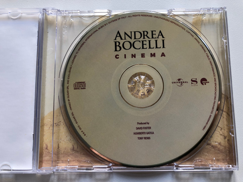 Andrea Bocelli – Cinema / Sugar Audio CD 2015 / 00028948118861