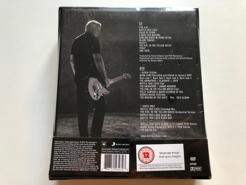 David Gilmour – Rattle That Lock / Deluxe 2-Disc Set - CD + DVD Includes Album in 5.1 mixes + Stereo / 4 video tracks, 4 audio tracks, 2 promo films, 4 documentaries / Columbia Audio CD + DVD Video 2015, Box Set / 88875123272