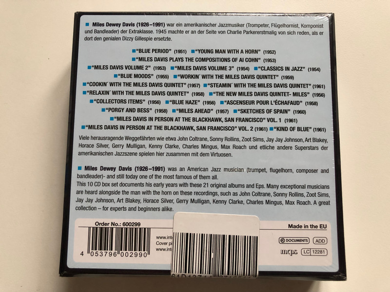 Miles Davis – Milestones Of A Jazz Legend / Documents 10x Audio CD, Box Set / 600299
