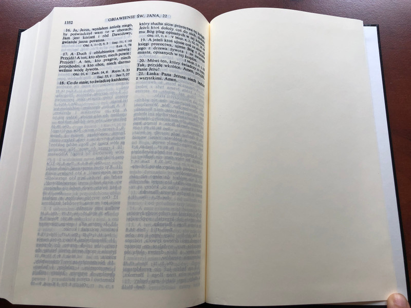 Pismo Swiete - Large Print Warsaw Bible 075 / Biblia Warszawska 075 czarna twarda / Hardcover / Towarzystwo Biblijne w Polsce / Polish Bible Society 2021 (9788366442085)
