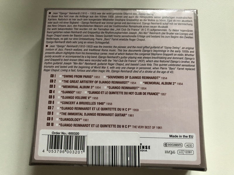 Django Reinhardt – Milestones Of A Legend / The Intense Media 10x Audio CD, Box Set / 600320