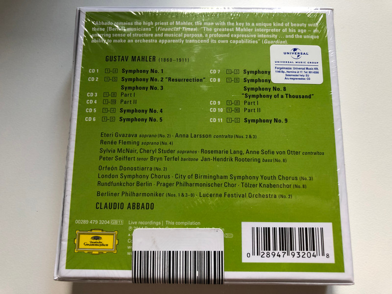 Abbado - Mahler - Berliner Philharmoniker, Lucerne Festival Orchestra / Deutsche Grammophon 11x Audio CD, Box Set 2014 / 00289 479 3204