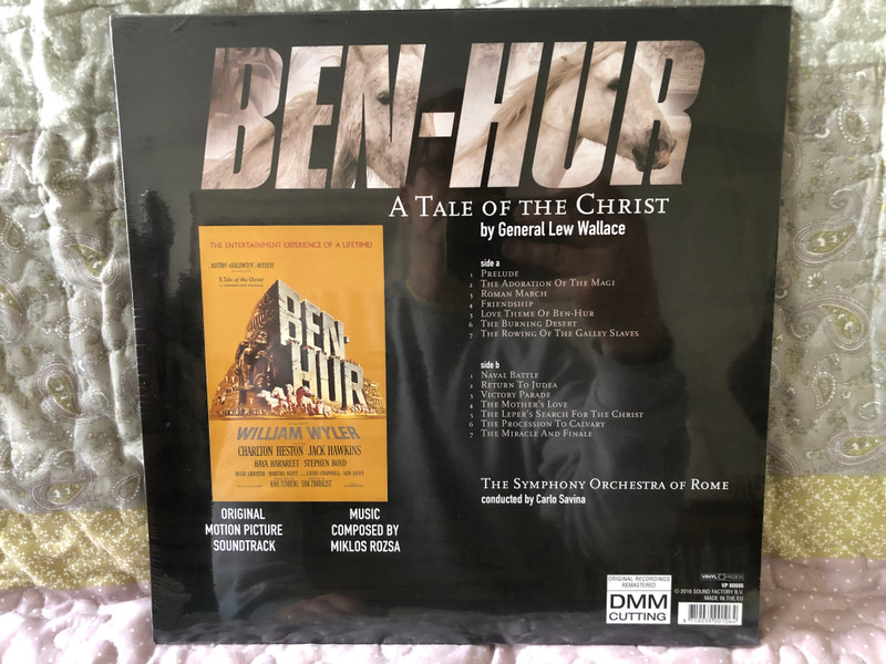 Ben-Hur - A Tale Of The Christ - By General Lew Wallace (Original Motion Picture Soundtrack) / Music Composed By Miklos Rozsa / The Symphony Orchestra Of Rome, Conducted by Carlo Savina / Vinyl Passion LP 2016 / VP 80086