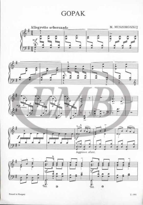 Mussorgsky, Modest Petrovich: Gopak / Editio Musica Budapest Zeneműkiadó / 1991