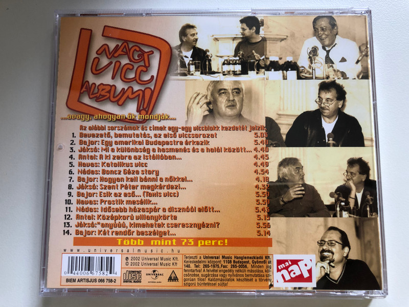 Nádas, Jáksó, Bajor, Antal, Havas – Nagy Vicc Album! I. / Tobb Mint 200 Vicc! / ...avagy, ahogyan ok mondjak... / Universal Music Audio CD 2002 / 066 758-2