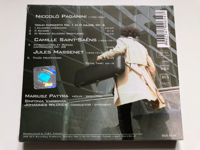 Mariusz Patyra – Massenet, Paganini, Saint-Saens  DUX Recording Producers Audio CD 2008