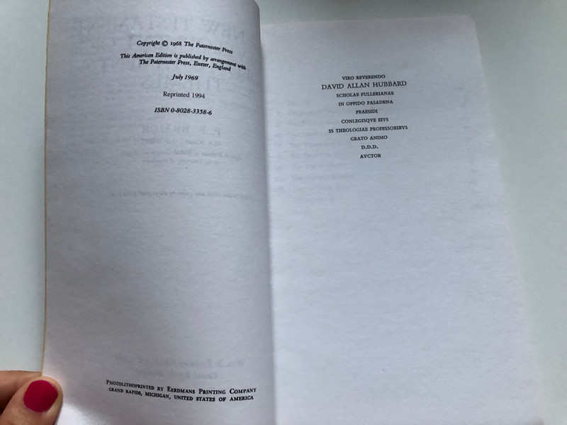 New Testament development of Old Testament Themes by F. F. Bruce / Eerdmans Publishing 1994 / Paperback / The rule, salvation people and servants of God (9780802817297)