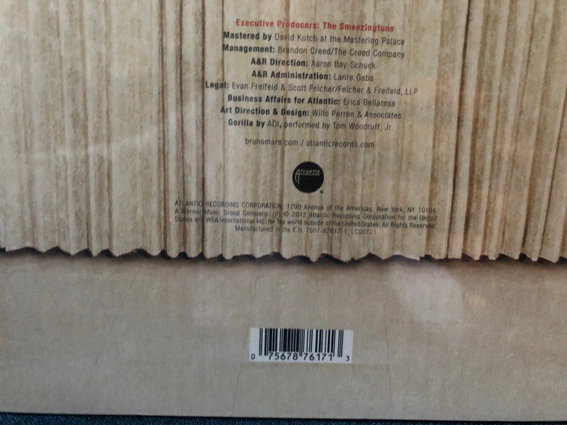 Bruno Mars – Unorthodox Jukebox / Featuring Locked Out Of Heaven, Young Girls, When I Was Your Man / Atlantic Audio CD 2012 / Atlantic LP 2012 / 7567-87617-1