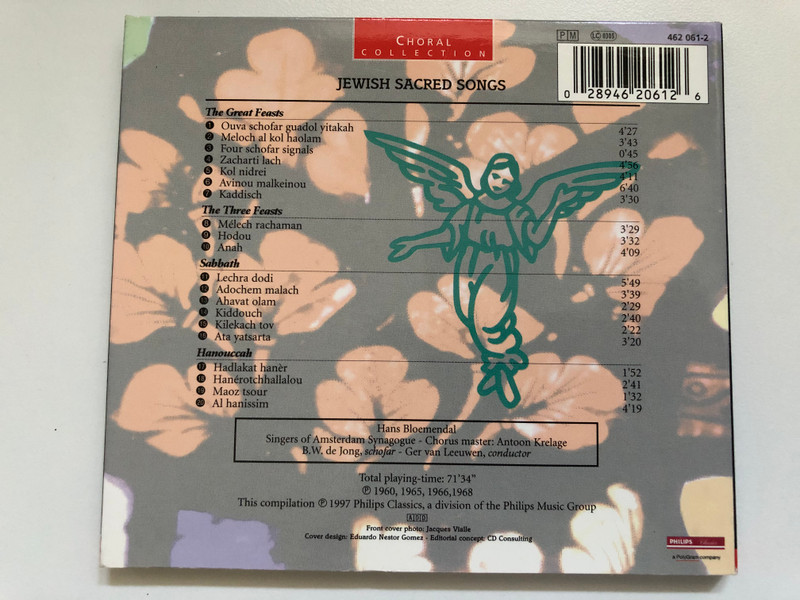 Jewish Sacred Songs - Hans Bloemendal, Amsterdam Synagogue / Choral Collection / Philips Classics Audio CD 1997 Stereo / 462 061-2
