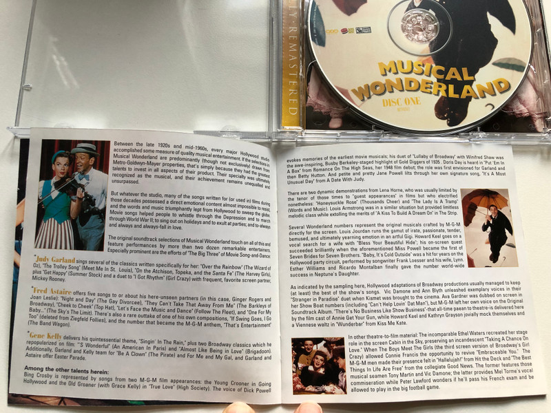 Musical Wonderland (Music From The Original Motion Pictures Digitally Remastered) - Singin' In The Rain; Easter Parade; High Socitey; The Wizard Of Oz; For Me And My Gal; Show Boat / Warner Strategic Marketing 2x Audio CD 2001 / 0927 41215-2