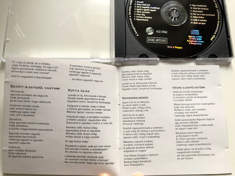 Voros Istvan es a Prognozis Koncert - En Az Idiot Nem Sajnalom / Gong Audio CD 1996 / HCD 37842