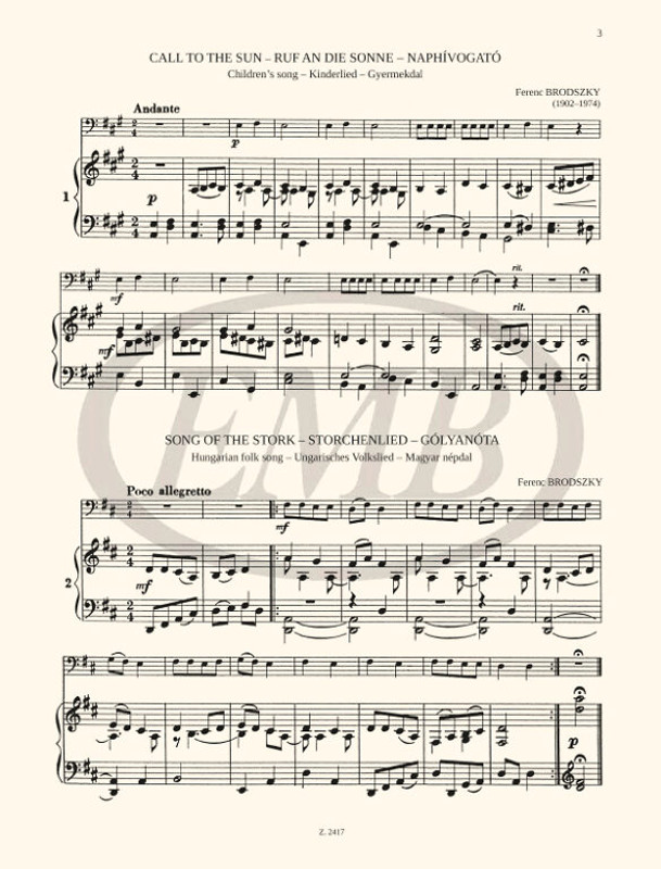 PERFORMANCE PIECES FOR VIOLONCELLO WITH PIANO ACCOMPANIMENT 1 / Compiled by Csáth Emőke Vasváry Zoltánné / Editio Musica Budapest Zeneműkiadó / 1960 / ELŐADÁSI DARABOK GORDONKÁRA ZONGORAKÍSÉRETTEL 1 / Összeállította Csáth Emőke Vasváry Zoltánné 