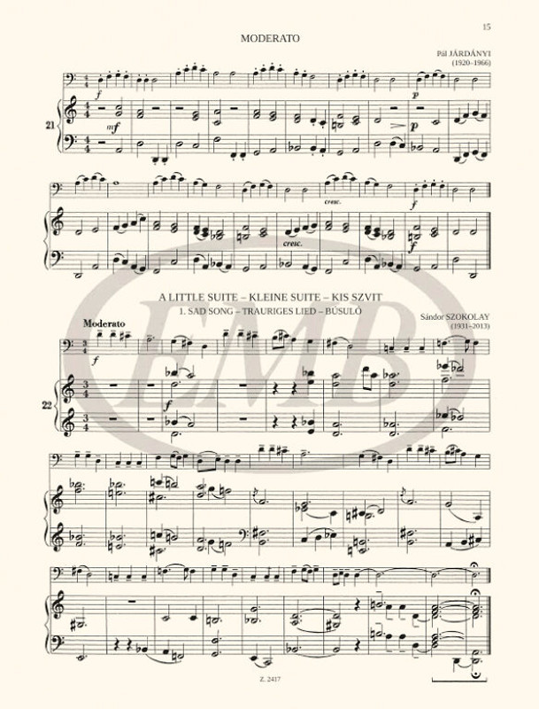 PERFORMANCE PIECES FOR VIOLONCELLO WITH PIANO ACCOMPANIMENT 1 / Compiled by Csáth Emőke Vasváry Zoltánné / Editio Musica Budapest Zeneműkiadó / 1960 / ELŐADÁSI DARABOK GORDONKÁRA ZONGORAKÍSÉRETTEL 1 / Összeállította Csáth Emőke Vasváry Zoltánné 