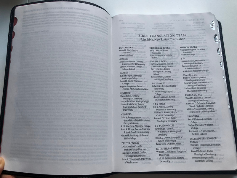Large Print NLT Bible - Premium slimline reference / Black/Onyx Leatherlike with thumb index and silver edges / Personal Size Bible / New Living Translation / Tyndale House Publishers 2013 / Red letter editon (9781414397634)