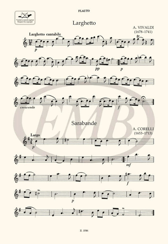 Small Performance Pieces for Flute with piano accompaniment / Edited by Bántai Vilmos, Kovács Imre, Vavrinecz Béla / Editio Musica Budapest Zeneműkiadó / 1959 / Kis előadási darabok fuvolára zongorakísérettel / Közreadta Bántai Vilmos, Kovács Imre, Vavrinecz Béla