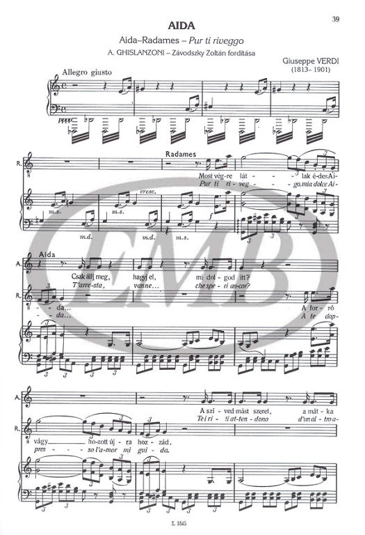 FAMOUS OPERA DUETS / soprano and tenor / Edited by Varga Pál / Editio Musica Budapest Zeneműkiadó / 1963 / HÍRES OPERAKETTŐSÖK / szoprán és tenor / Szerkesztette Varga Pál