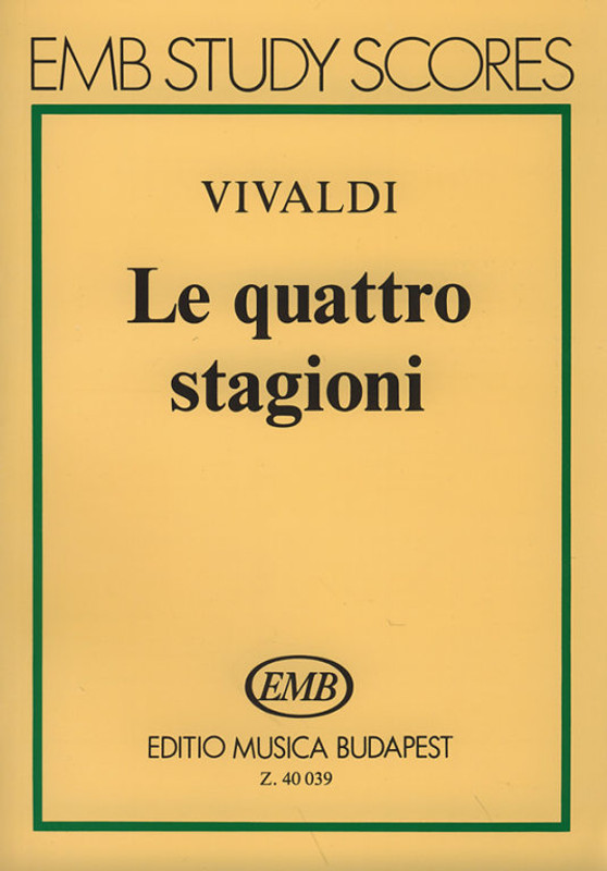 Vivaldi, Antonio: Le quattro stagioni 4 concerti per violino, archi e organo (o cembalo) / pocket score / Edited by Fodor Ákos / Editio Musica Budapest Zeneműkiadó / 1983 / Közreadta Fodor Ákos
