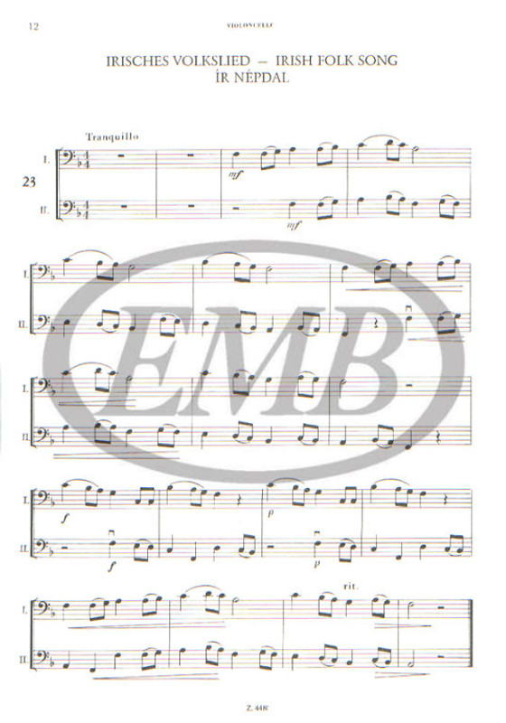PERFORMANCE PIECES FOR VIOLONCELLO WITH PIANO ACCOMPANIMENT 2 / The piano accompaniment has been revised, and in some instances completed by Brodszky Ferenc / Compiled with violoncello part arranged by Csáth Emőke Vasváry Zoltánné / Editio Musica Budapest Zeneműkiadó / 1965 / ELŐADÁSI DARABOK GORDONKÁRA ZONGORAKISÉRETTEL 2 