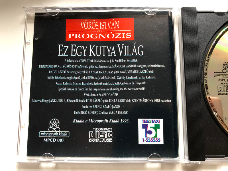 Vörös István És A Prognózis – Ez Egy Kutya Világ / Microprofit Kiadó Audio CD 1993 / MPCD 007