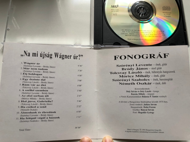 Fonográf – „Na Mi Újság Wágner Úr?” / Mega Audio CD 1994 / HCD 17489 (94/M-095) (5991811748920)