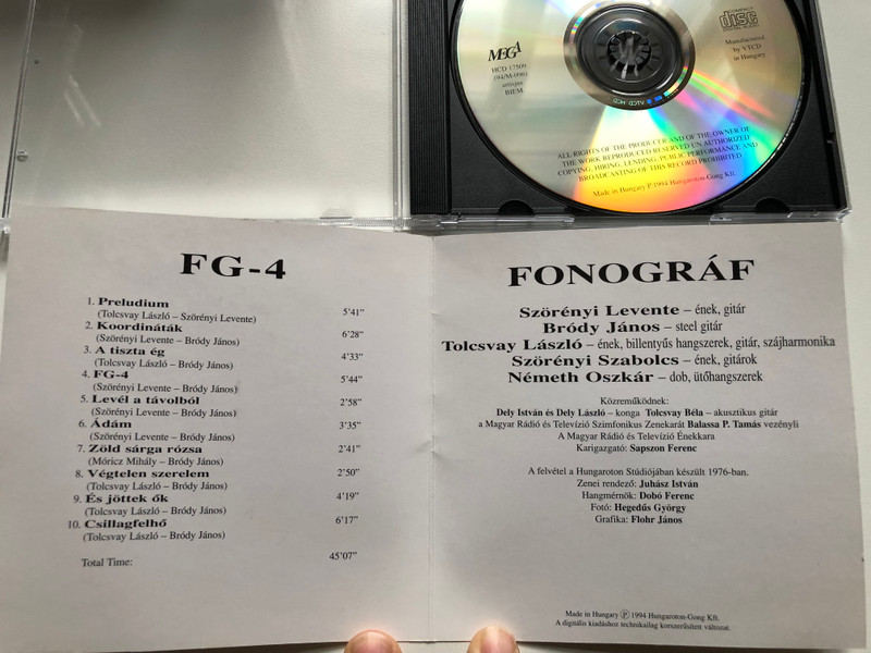 Fonográf – FG-4 / Mega Audio CD 1994 / HCD 17509 (94/M-096)